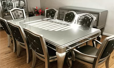 Mesa de vidro off white